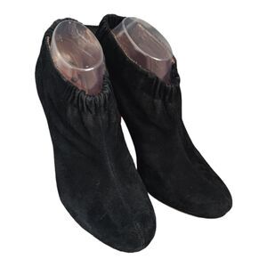 Sam Edelman women's black suede Leather ankle boots heel slip on size 9M